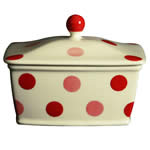 red spot butter dish